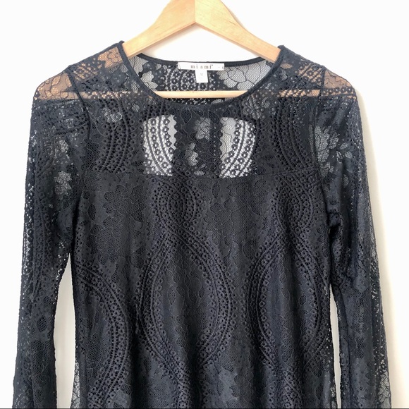 Francesca’s 3/4 Sleeve Lace Dress Size Medium - Picture 2 of 10